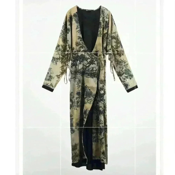 NWT Zara Printed Wrap Robe - Picture 5 of 15